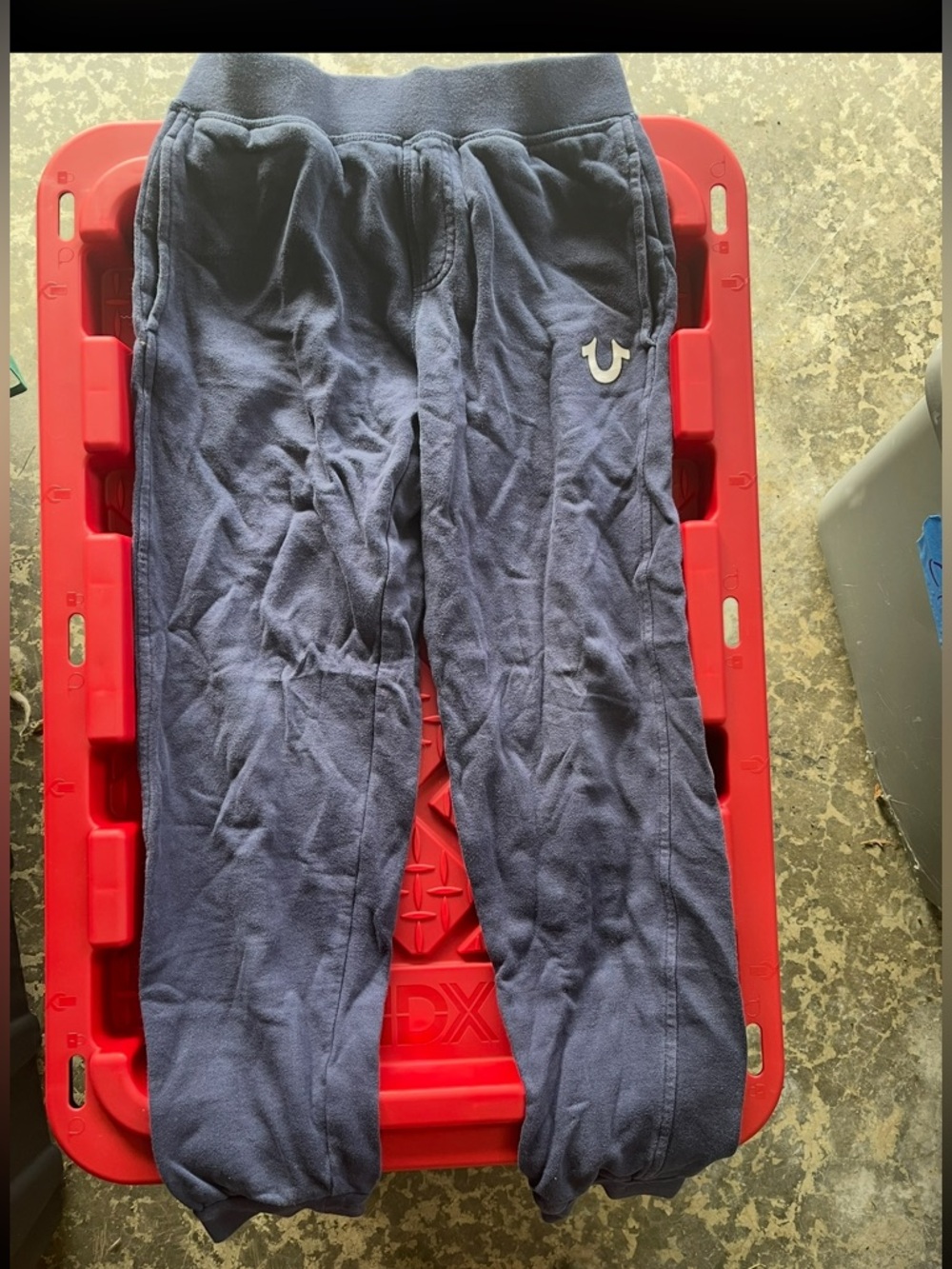 Boys True Religion Navy Blue Sweatpants with Logo medium